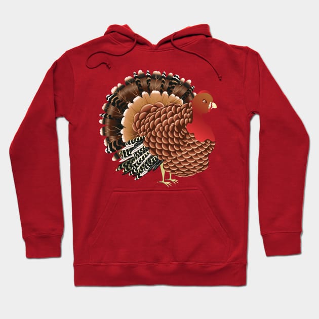 Cartoon Turkey Bird Hoodie by AnnArtshock